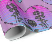 Barbed Wire Heart Wilde Zwarte Rozen Thunder_Cove Cadeaupapier (Rol Hoek)