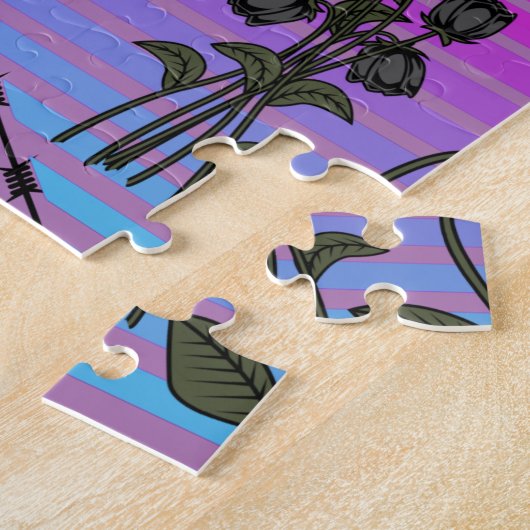 Barbed Wire Heart Wilde Zwarte Rozen Thunder_Cove Legpuzzel (Zijkant)