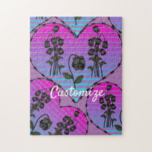 Barbed Wire Heart Wilde Zwarte Rozen Thunder_Cove Legpuzzel