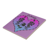 Barbed Wire Heart Wilde Zwarte Rozen Thunder_Cove Tegeltje (Zijkant)