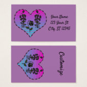 Barbed Wire Heart Wilde Zwarte Rozen Thunder_Cove Visitekaartje (Voorkant /achterkant)