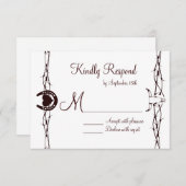 Barbed Wire Hoefijzer Land Westerne RSVP-kaarten RSVP Kaartje (Voorkant / Achterkant)