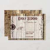 Barbed Wire Hoefijzer Land Westerne RSVP-kaarten RSVP Kaartje (Voorkant / Achterkant)