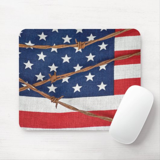 Barbed Wire op vlag Muismat (Met muis)