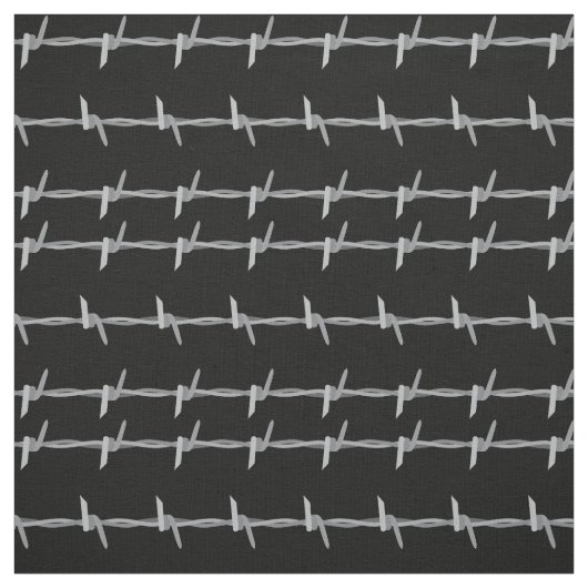 Barbed Wire Pattern op zwart Stof (Swatch)