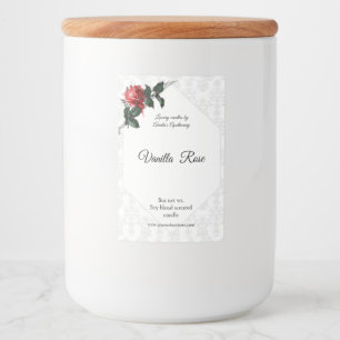 Barbed Wire Roos Damask Scented Candle Label Voedselcontainer Etiket