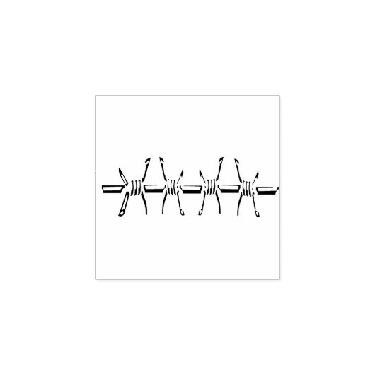 Barbed wire stamp, Stacheldraht Rubberstempel (Afrduk)