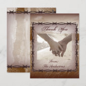 Barbed Wire western Country Wedding Dank u Briefkaart (Voorkant / Achterkant)