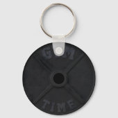 Barbell 45-lb plate "GYM TIME" for a gym person Sleutelhanger (Voorkant)