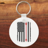 Barbell American Flag Gym Workout Tee Usa Motivati Sleutelhanger (Voorkant)