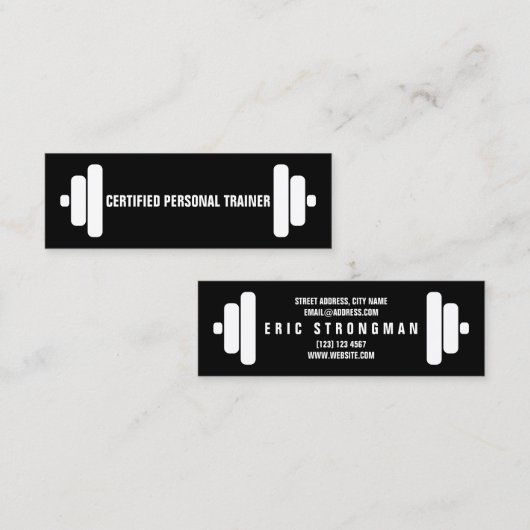 Barbell bekijk tekst en gewichten mengen mini visitekaartje (Voorkant / Achterkant)