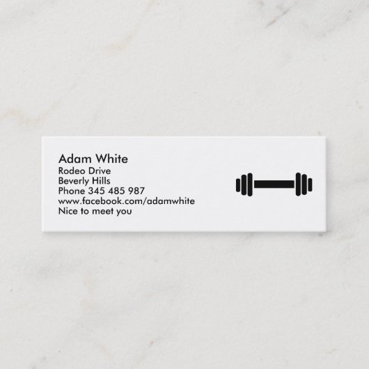 Barbell - Bodybuilding Mini Visitekaartje (Voorkant)