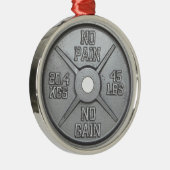 Barbell Bord - Geen pijn Geen pijn Metalen Ornament (Rechts)
