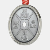 Barbell Bord - Geen pijn Geen pijn Metalen Ornament (Links)