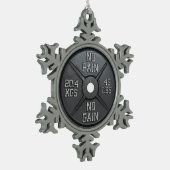 Barbell Bord - Geen pijn Geen pijn Tin Sneeuwvlok Ornament (Links)