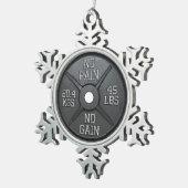 Barbell Bord - Geen pijn Geen pijn Tin Sneeuwvlok Ornament (Rechts)