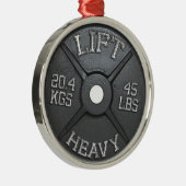 Barbell Bord - Lift Heavy Metalen Ornament (Rechts)