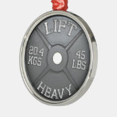 Barbell Bord - Lift Heavy Metalen Ornament (Links)