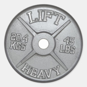 Barbell Bord - Lift Heavy Ronde Sticker