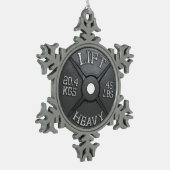 Barbell Bord - Lift Heavy Tin Sneeuwvlok Ornament (Links)