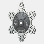 Barbell Bord - Lift Heavy Tin Sneeuwvlok Ornament (Rechts)