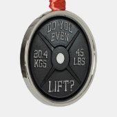 Barbell Bord - Lift u zelfs? Metalen Ornament (Rechts)