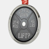 Barbell Bord - Lift u zelfs? Metalen Ornament (Links)