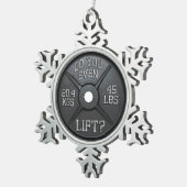 Barbell Bord - Lift u zelfs op Tin Sneeuwvlok Ornament (Rechts)