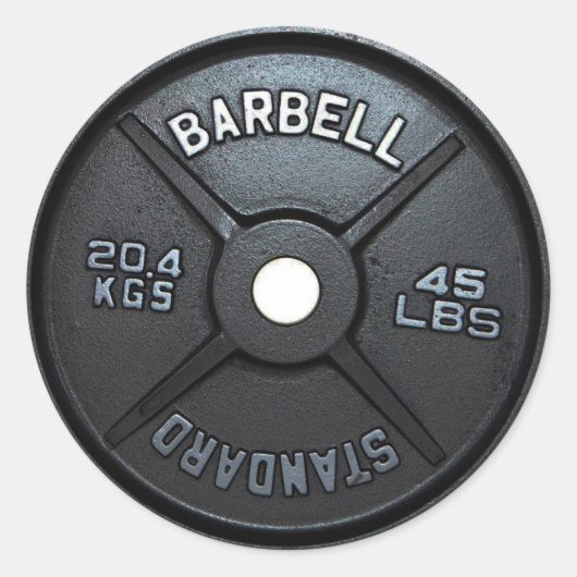Barbell Bord Ronde Sticker (Voorkant)