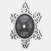 Barbell Bord - tijd om op te tillen Tin Sneeuwvlok Ornament (Rechts)