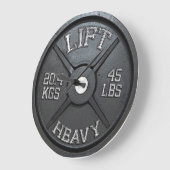 Barbell Bord Wall Clock - LIFT HEAVY Grote Klok (Hoek)