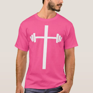 Barbell Dumbbell Cross Christelijk Jesus Gym Worko T-shirt