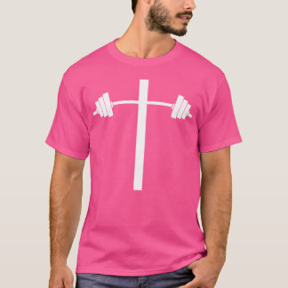 Barbell Dumbbell Cross Christelijk Jesus Gym Worko T-shirt