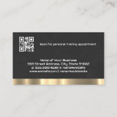 Barbell en gewicht | Goudmetaaltrim Visitekaartje (Achterkant)