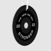 Barbell fitness 2025 gepersonaliseerde kerst ornament (voorkant)