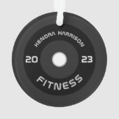 Barbell fitness 2025 gepersonaliseerde kerst ornament (achterkant)
