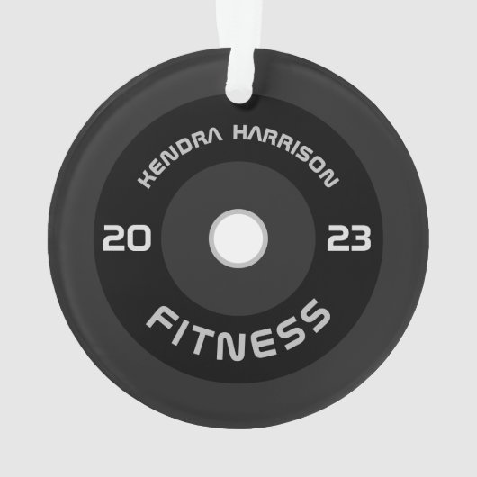 Barbell fitness 2025 gepersonaliseerde kerst ornament (achterkant)