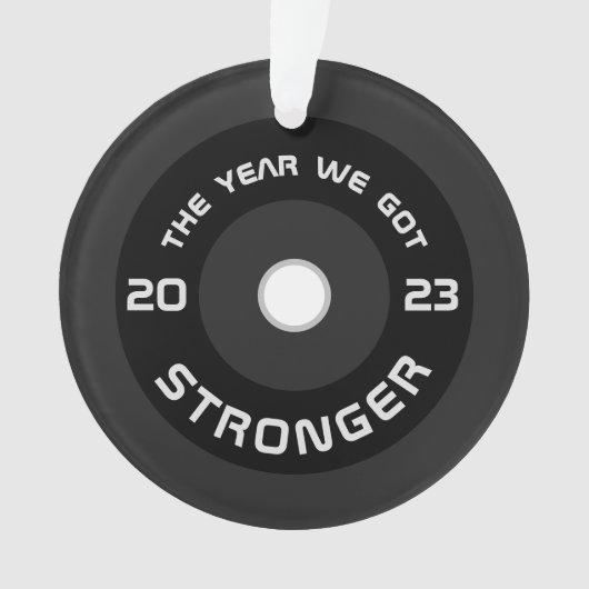 Barbell fitness 2025 gepersonaliseerde kerst ornament (voorkant)