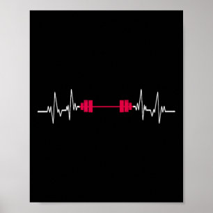 Barbell Fitness Hartslag Kracht Sporten Bodybuildi Poster