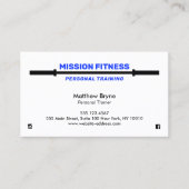 Barbell Fitness Personal Trainer Blue Visitekaartje (Voorkant)