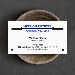 Barbell Fitness Personal Trainer Blue Visitekaartje