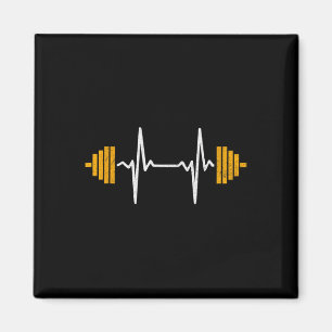 Barbell Gewichtheffen Hartslag Shirt - Bodybuildi Magneet
