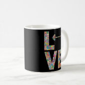 Barbell Gym Workout Love Flowers Koffiemok (Voorkant rechts)