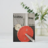 Barbell in gym briefkaart (Staand voorkant)