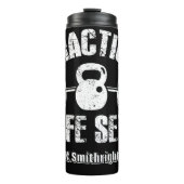 Barbell Kettlebell Practice Veilige Sets Thermosbeker (Voorkant)