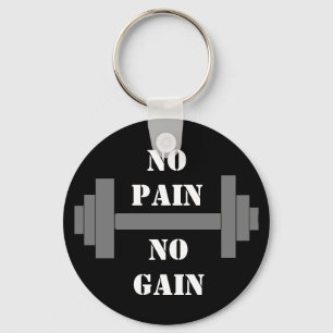 barbell NO PAIN NO GAIN Sleutelhanger