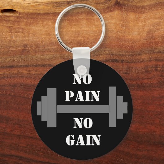 barbell NO PAIN NO GAIN Sleutelhanger (Voorkant)