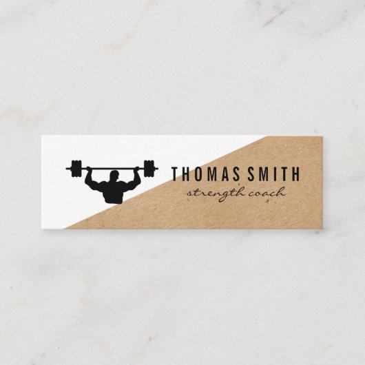 Barbell Personal Trainer Color Block Mini Visitekaartje (Voorkant)