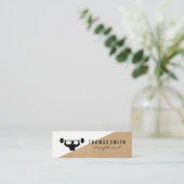 Barbell Personal Trainer Color Block Mini Visitekaartje (Staand voorkant)