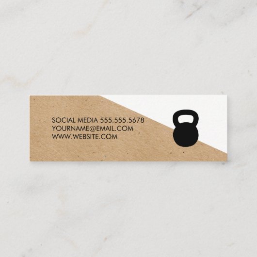 Barbell Personal Trainer Color Block Mini Visitekaartje (Achterkant)